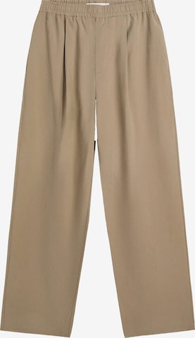 Bershka Loosefit Bukser med lægfolder i beige: forside