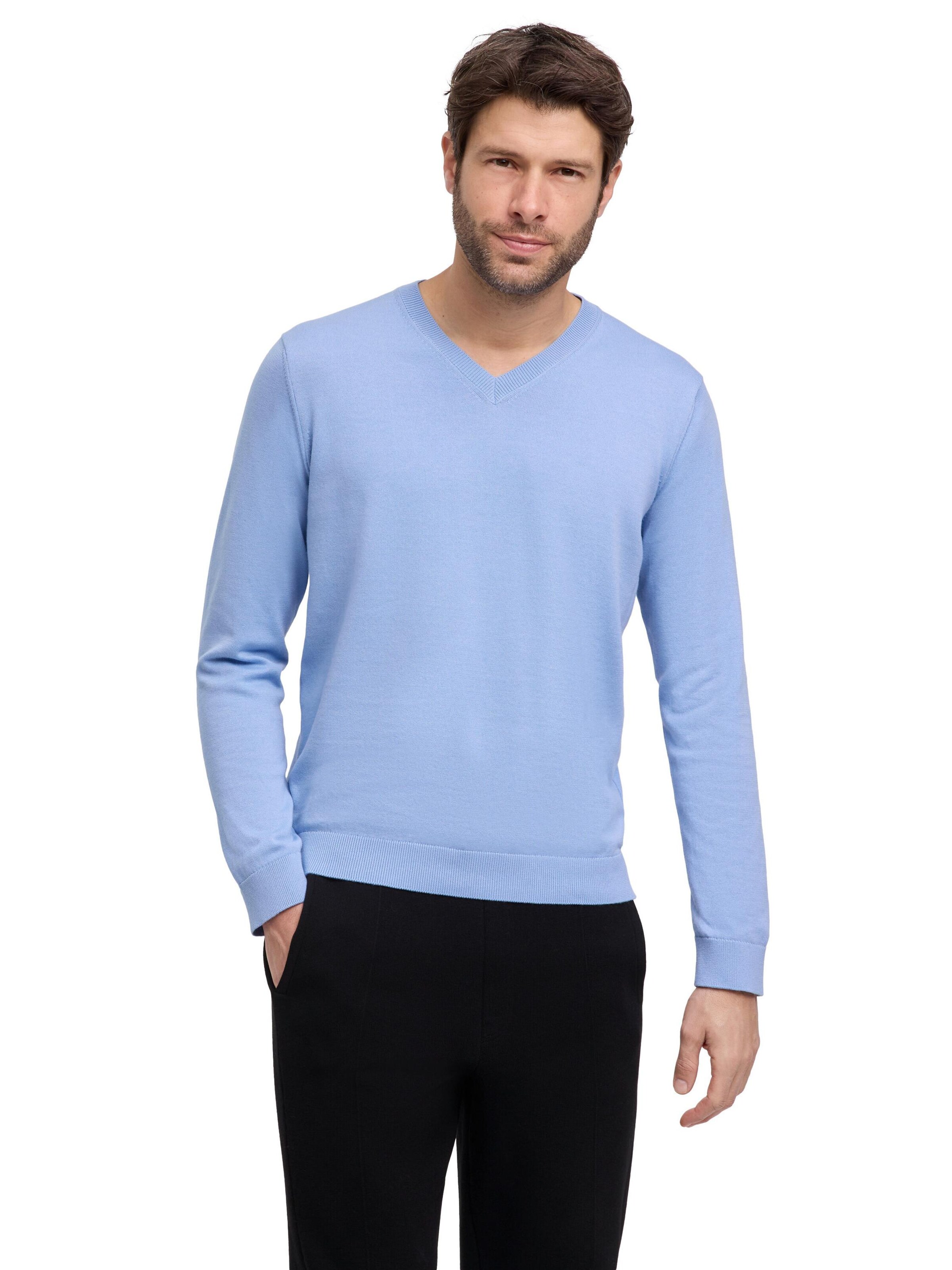 FALKE Pullover 'Pure Cotton'‌‌‌‌‌‌‌‌‌‌ in Blau: Vorderseite