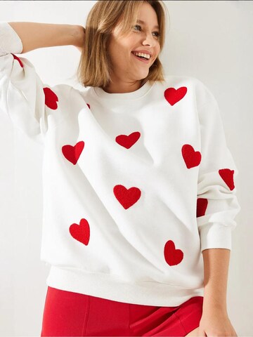 Bianco Lucci Sweatshirt in Weiß