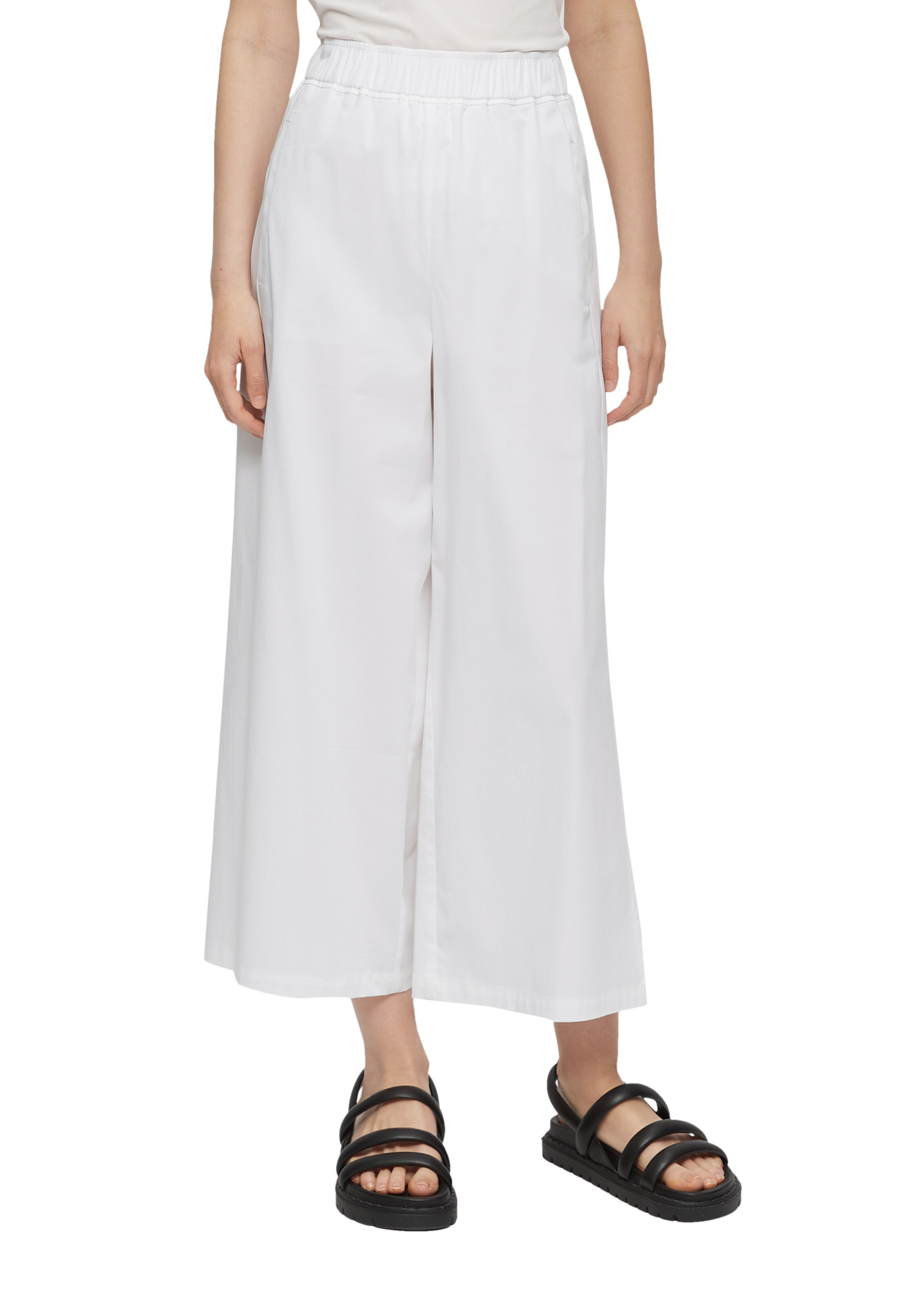 Wide Leg Pantalon s.Oliver BLACK LABEL en blanc : devant