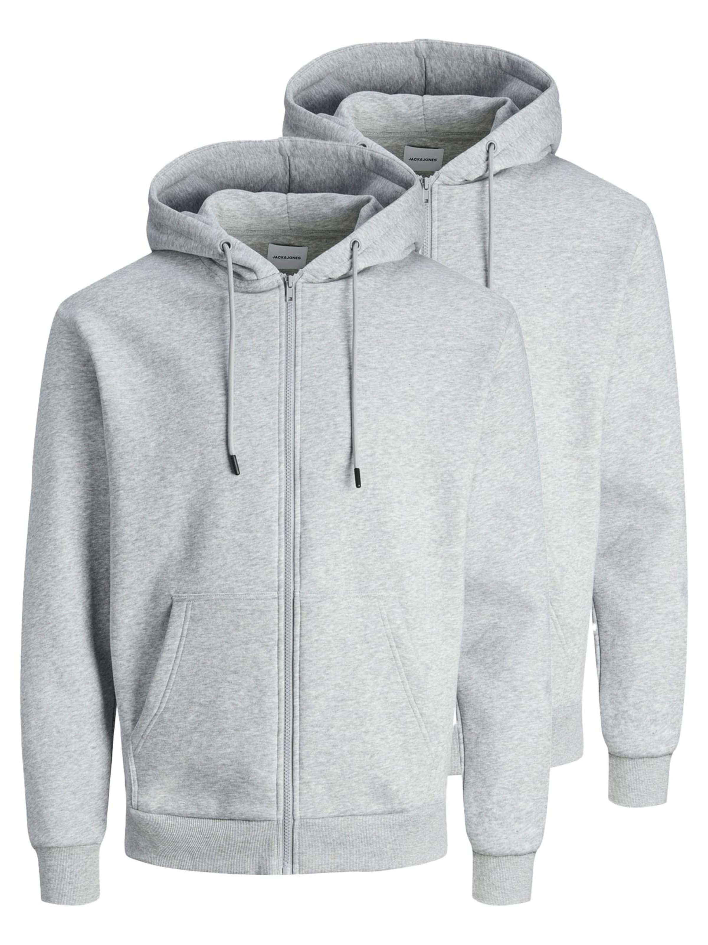 JACK & JONES Zip-Up Hoodie 'Bradley' in Light grey, Item view