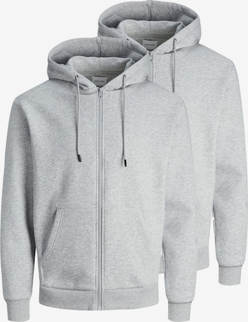 JACK & JONES Sweatjacke 'Bradley' in Grau: Vorderseite