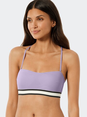 SCHIESSER Bandeau Bikini Top ' Aqua Californian Dream ' in Purple