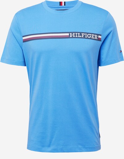 TOMMY HILFIGER Тениска в нейви синьо / небесносиньо / черно / бяло, Преглед на продукта