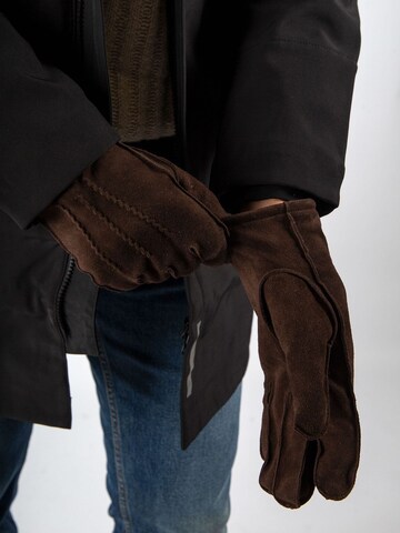 Suitable Full Finger Gloves in Brown