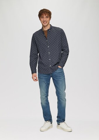 QS Regular Fit Hemd in Blau
