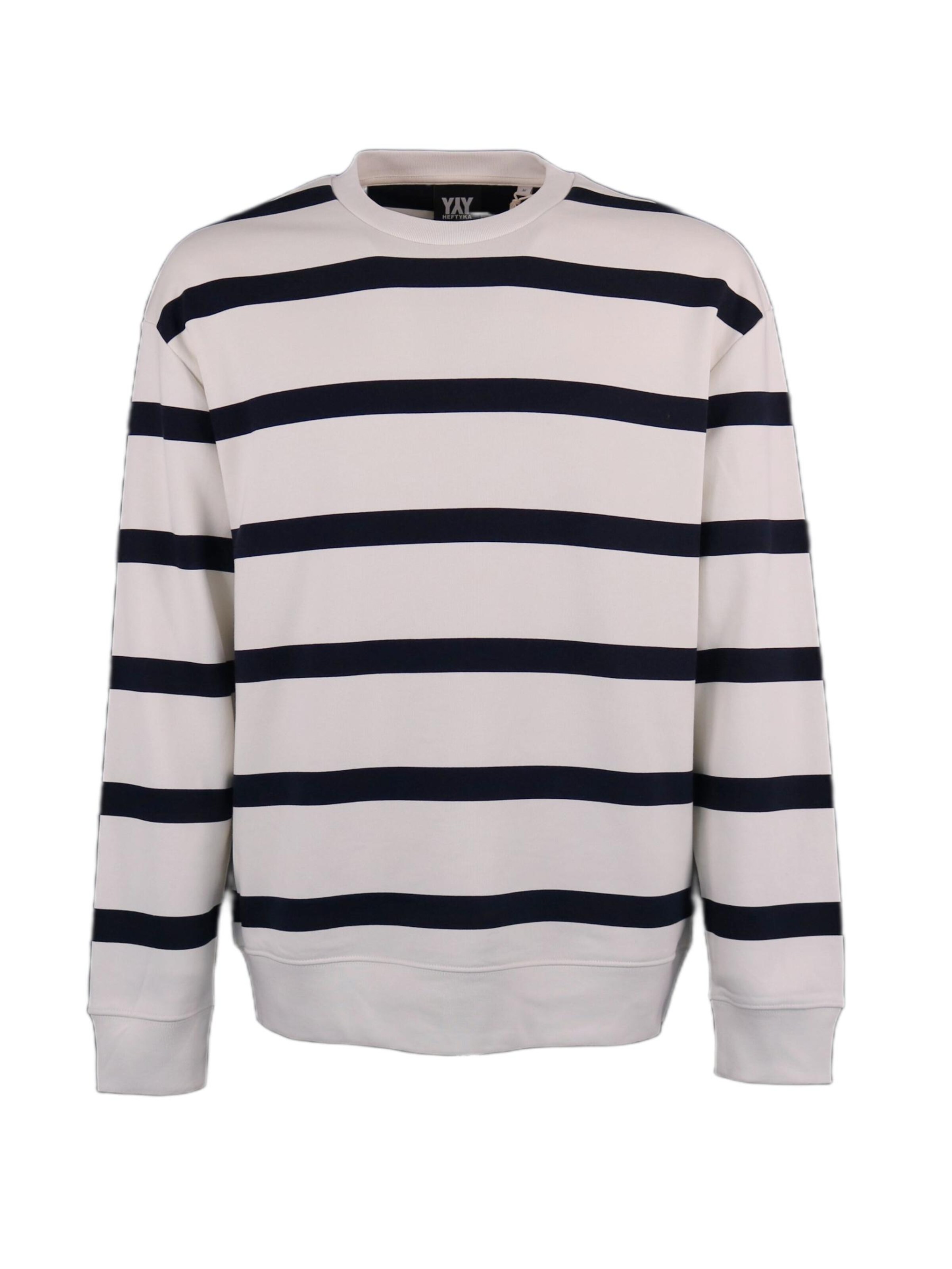 HEFTYKA Sweatshirt 'STRIPE CREW NECK SWEAT' in White
