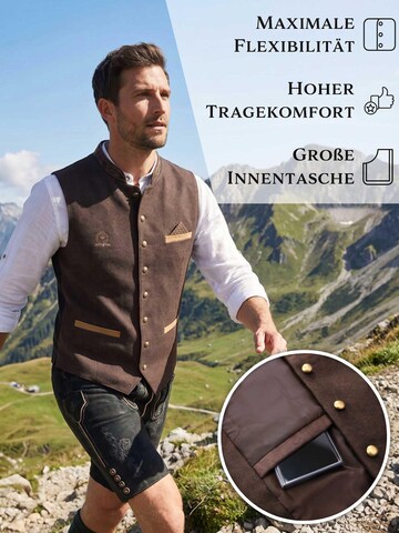 Steigenhöfer Traditional Vest 'Gustav' in Brown