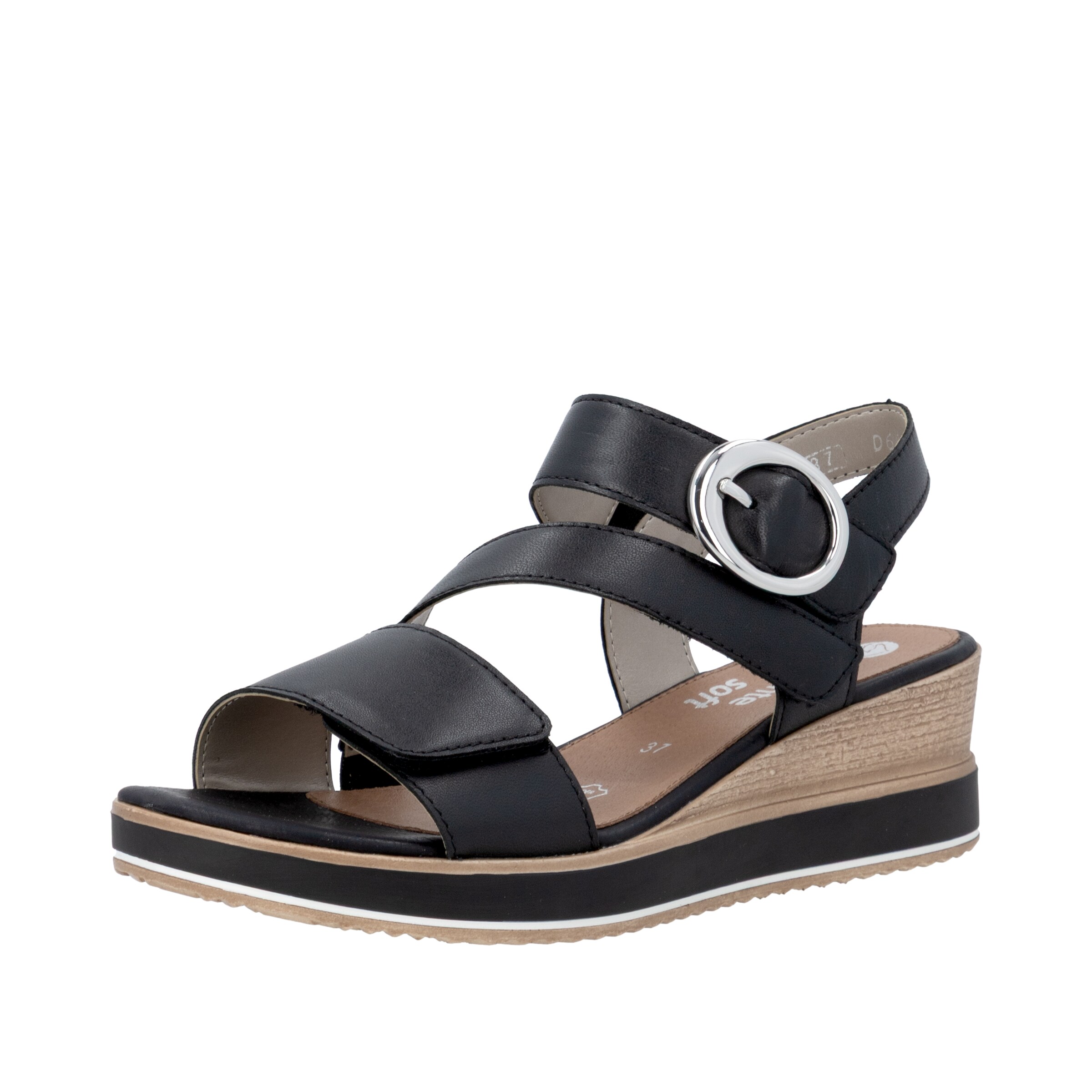 Sandales à lanières REMONTE en noir : devant