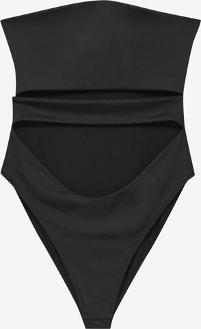 Pull&Bear Shirt Bodysuit in Black: front