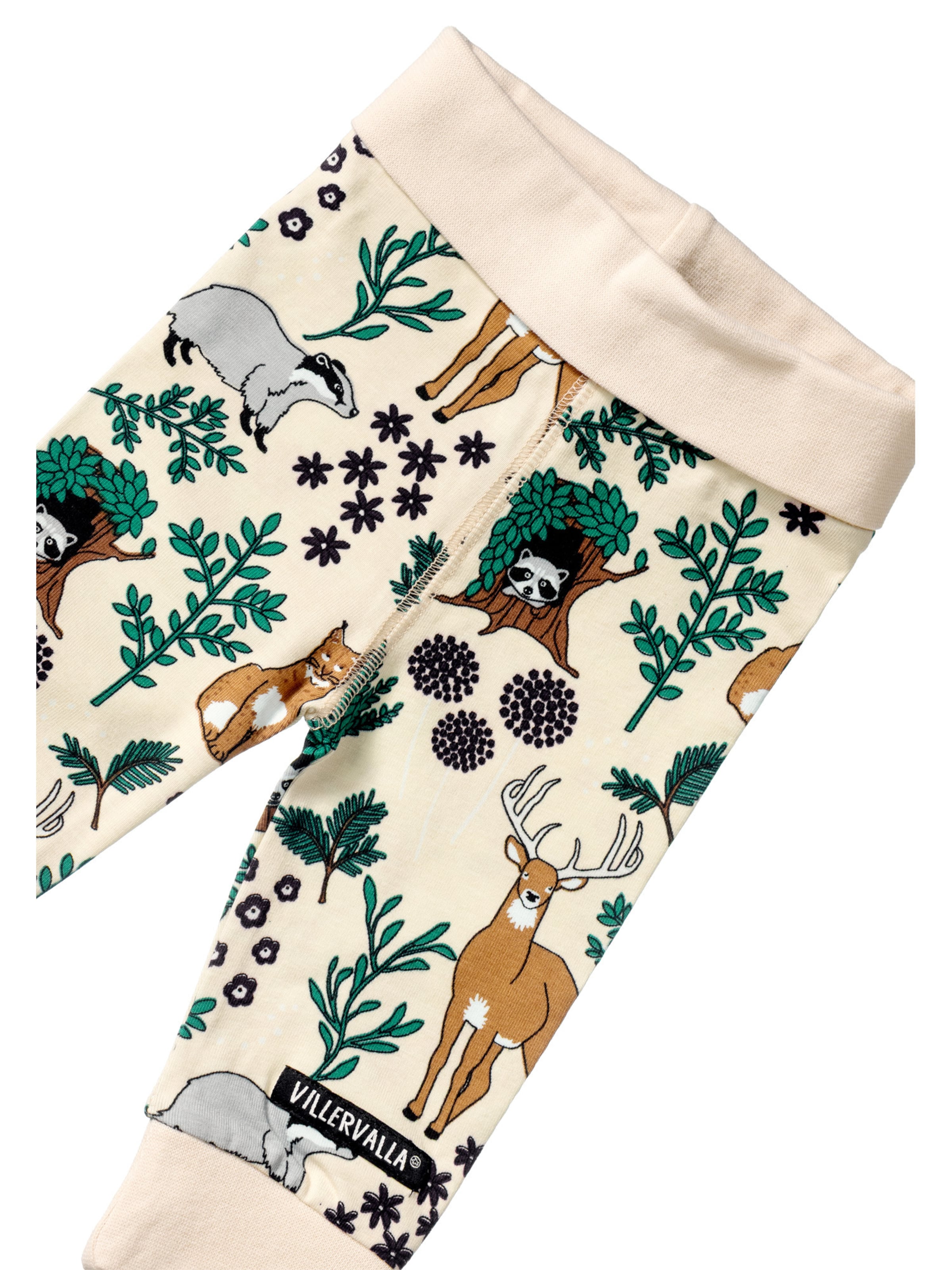 Villervalla Tapered Leggings 'Winter Forest' in Beige