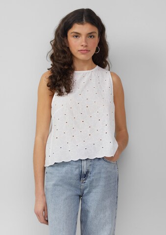 QS Blouse in Wit: voorkant
