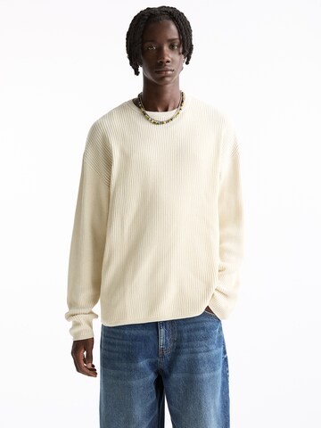 Pull&Bear Sveter - Biela: predná strana