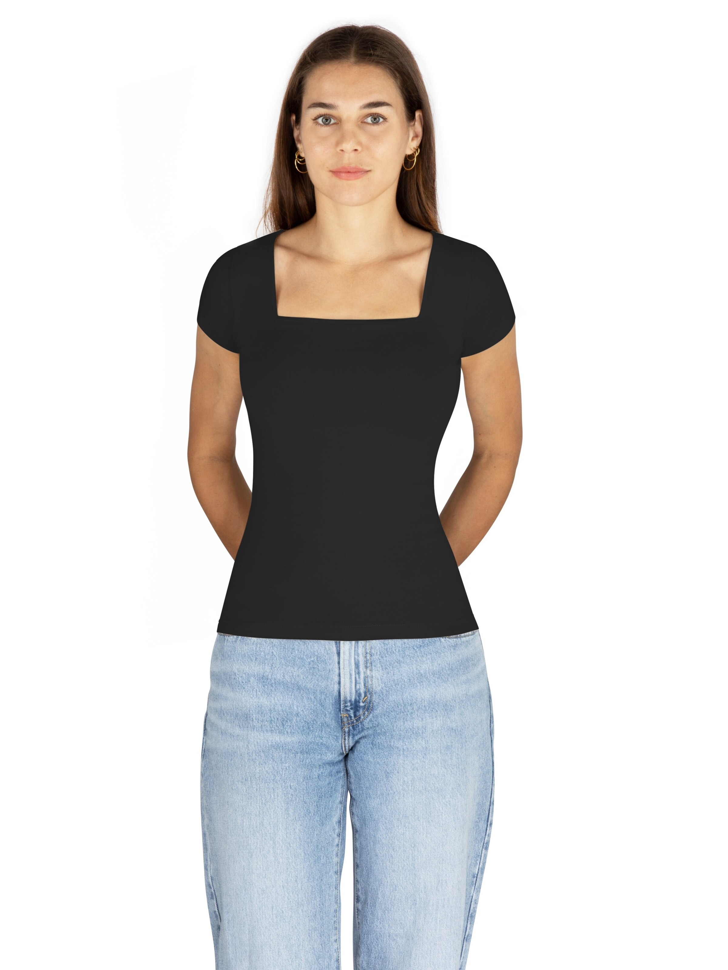 Janice Shirt in Zwart: voorkant