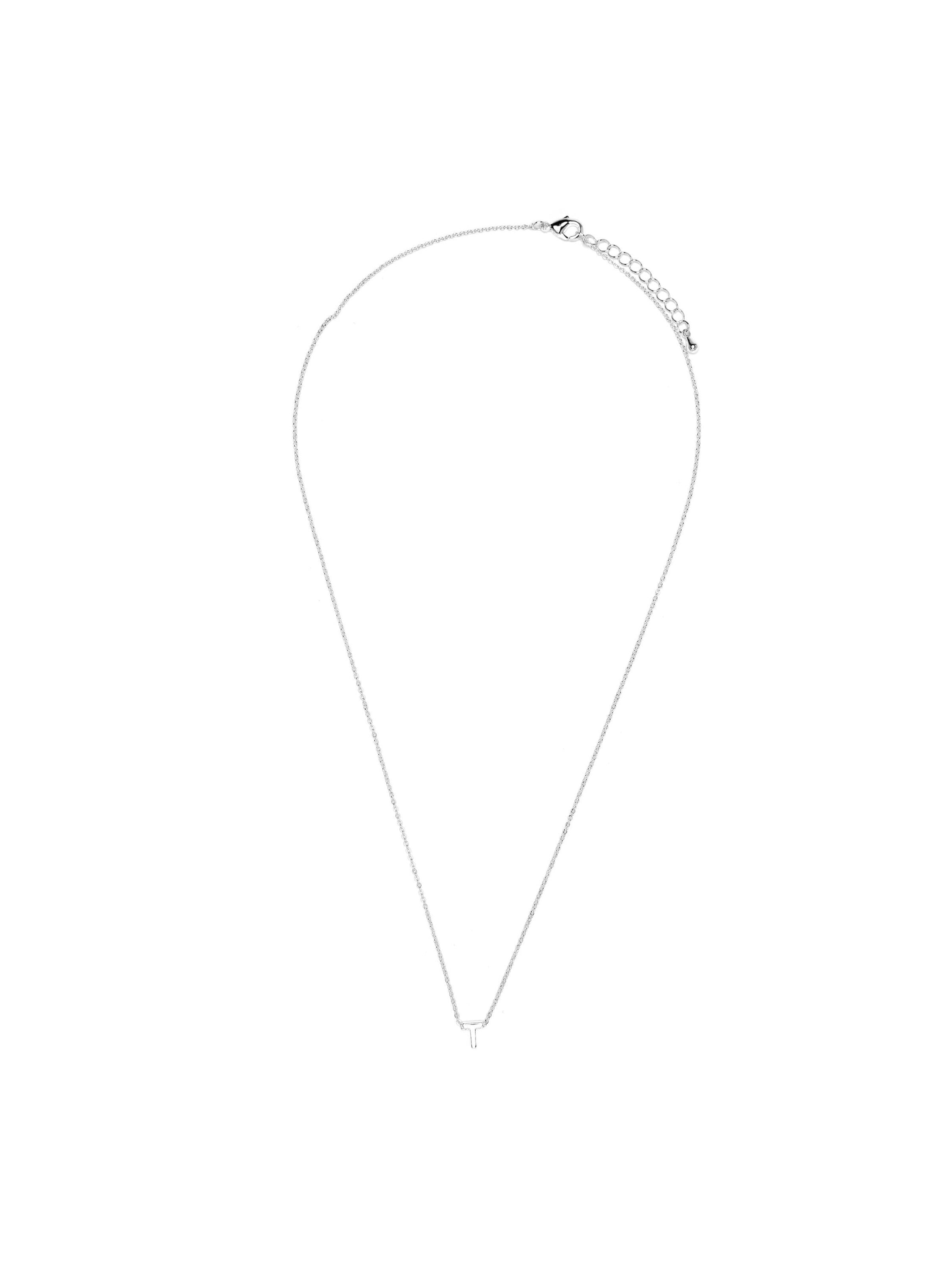 Luxenter Necklace 'Alphabet T' in Silver: front