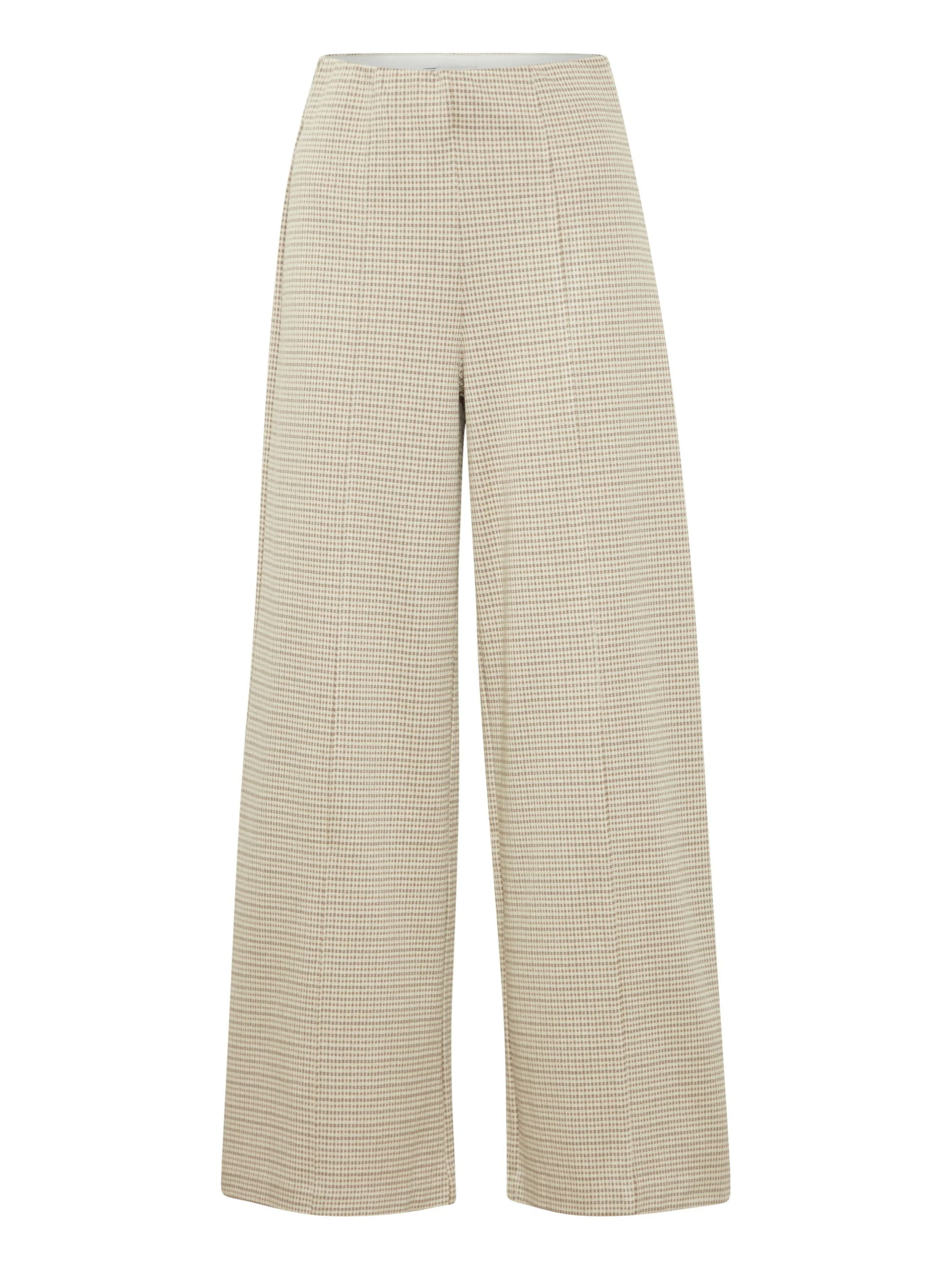 ICHI Wide Leg Hose 'Kate' in Beige: Vorderseite