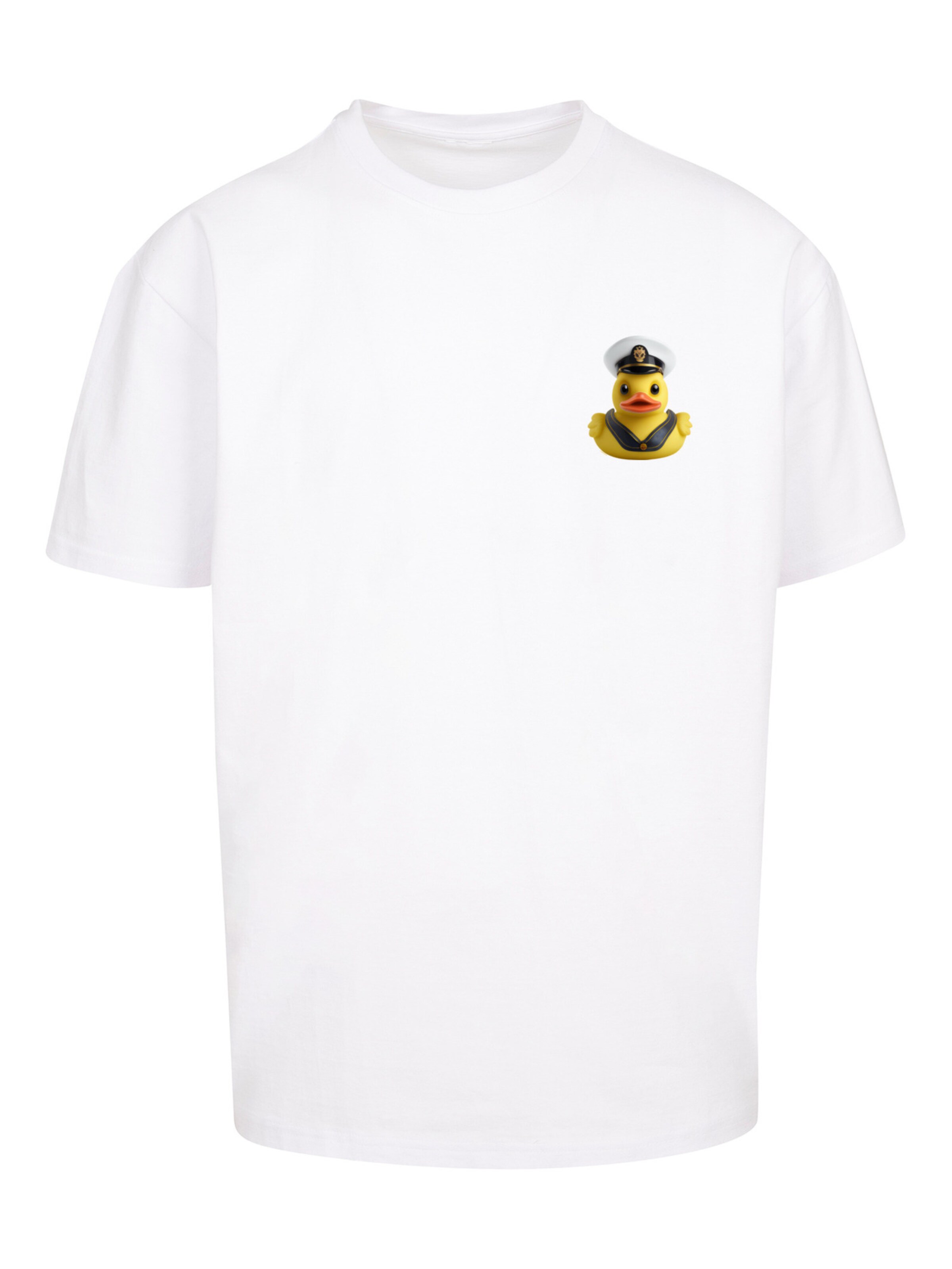 T-Shirt 'Rubber Duck Captain' F4NT4STIC en blanc : devant