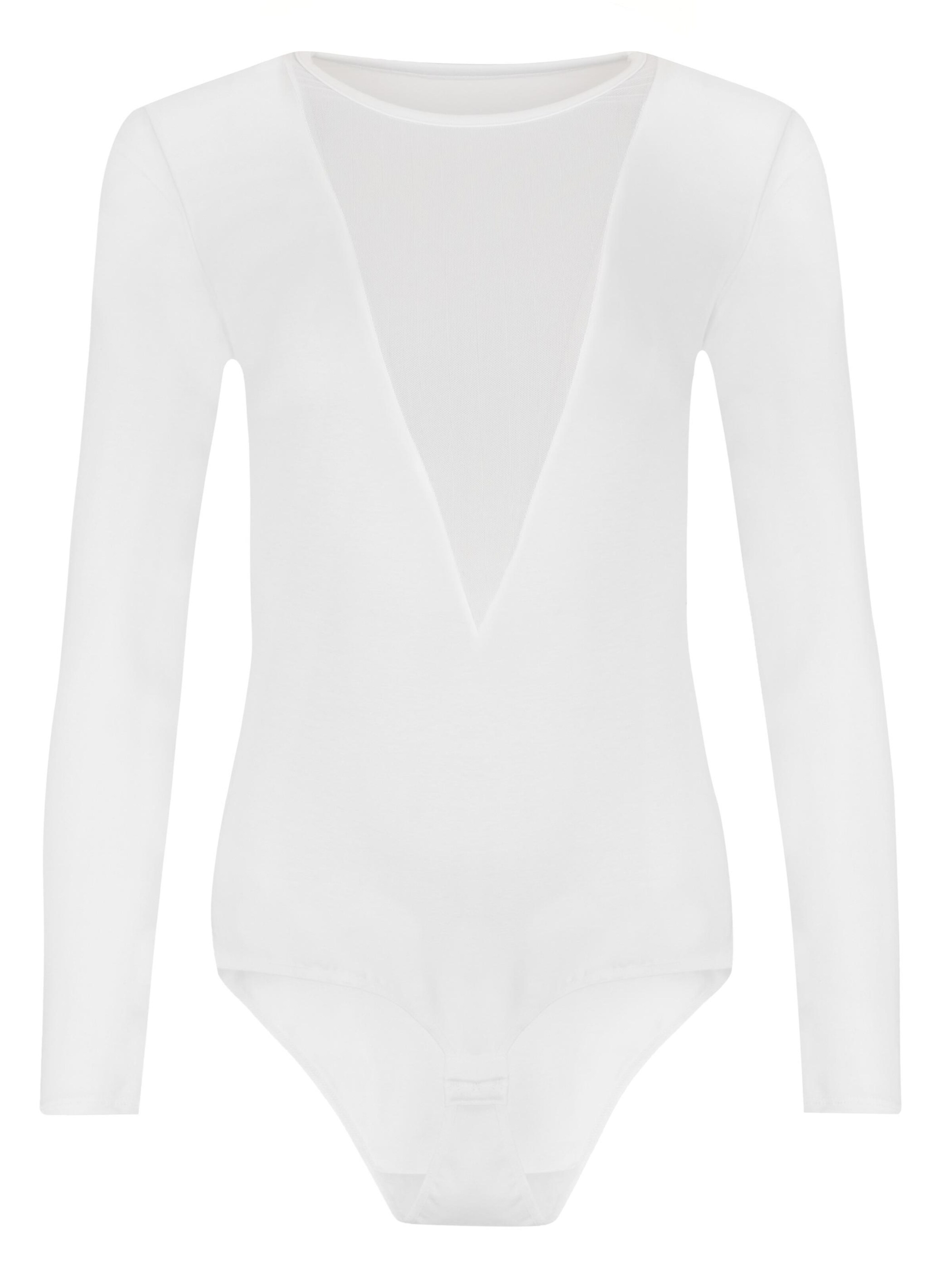 Evoni Blouse Bodysuit in White: front
