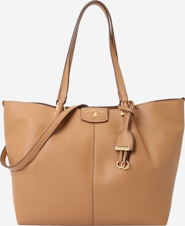 smėlio U.S. POLO ASSN. Pirkinių krepšys: priekis