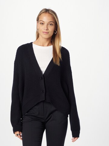 DRYKORN Knit Cardigan 'SONTJE' in Black: front