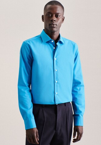 Coupe slim Chemise business SEIDENSTICKER en bleu : devant