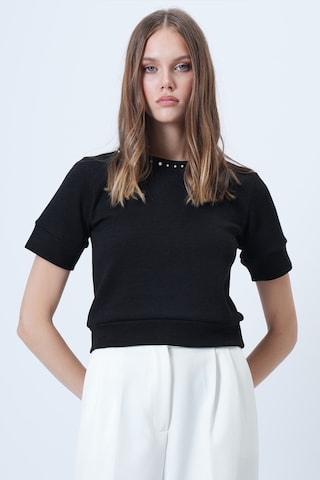 T-shirt Trend Alaçatı Stili en noir : devant