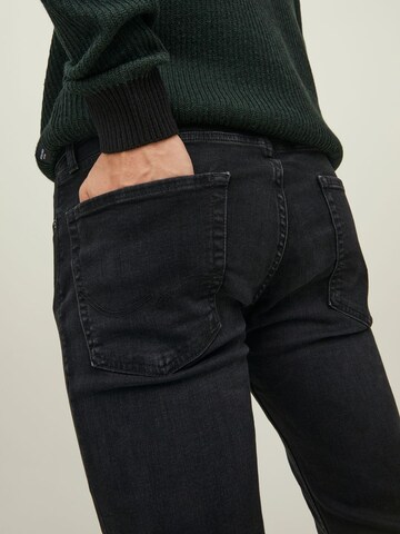 JACK & JONES Slimfit Jeans 'Tim' in Zwart