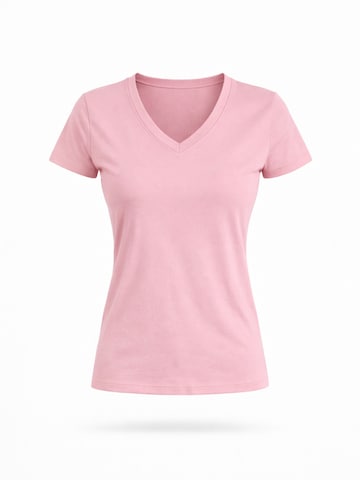 LEAFLETIC Shirt 'Leafletic Women’s Short Sleeve V-Neck T-shirt'‌‌‌‌‌ in Pink: Vorderseite