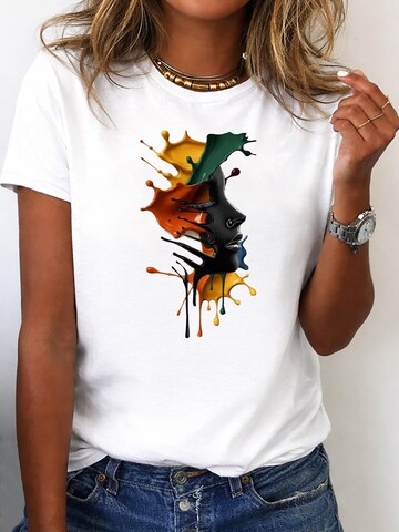 RMK Shirt 'Farbspritzer' in White