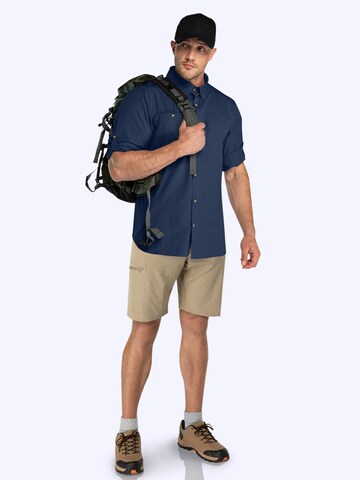 33,000ft Regular fit Athletic Button Up Shirt '33,000ft Men's Long Sleeve Shirts' in Blue