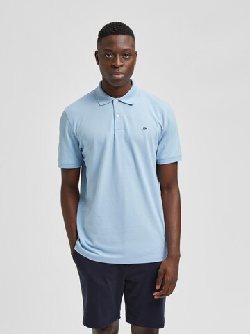 T-Shirt 'AZE' SELECTED HOMME en bleu : devant