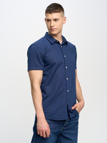 BIG STAR Regular fit Button Up Shirt 'Linanos' in Blue: front