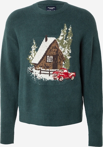 Abercrombie & Fitch Sweter 'HOLIDAY NOVELTY' w kolorze zielony: przód