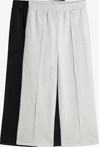 The SetWide Leg/ Široke nogavice Hlače - siva boja: prednji dio