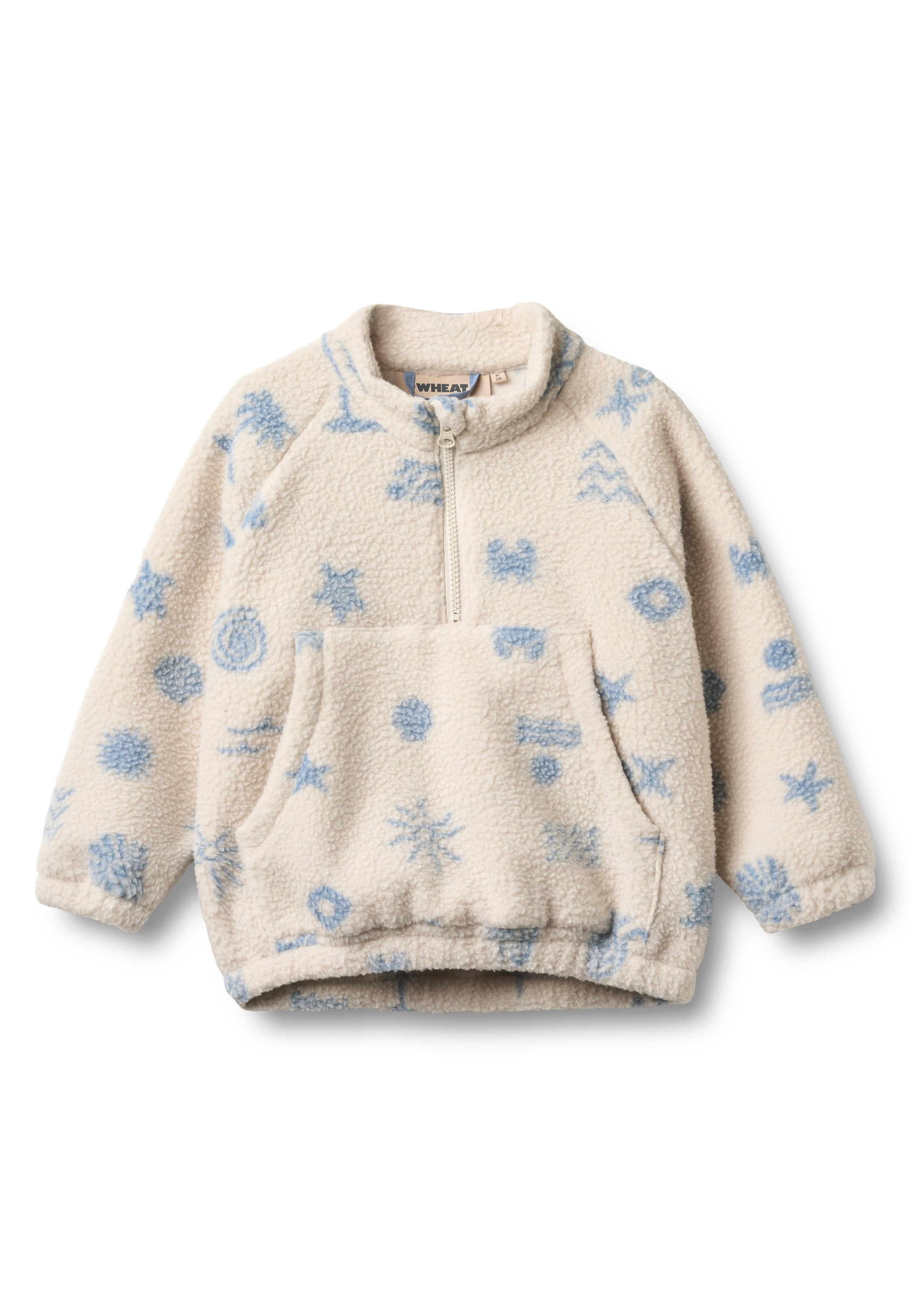 WHEAT Fleecová mikina – bílá: přední strana