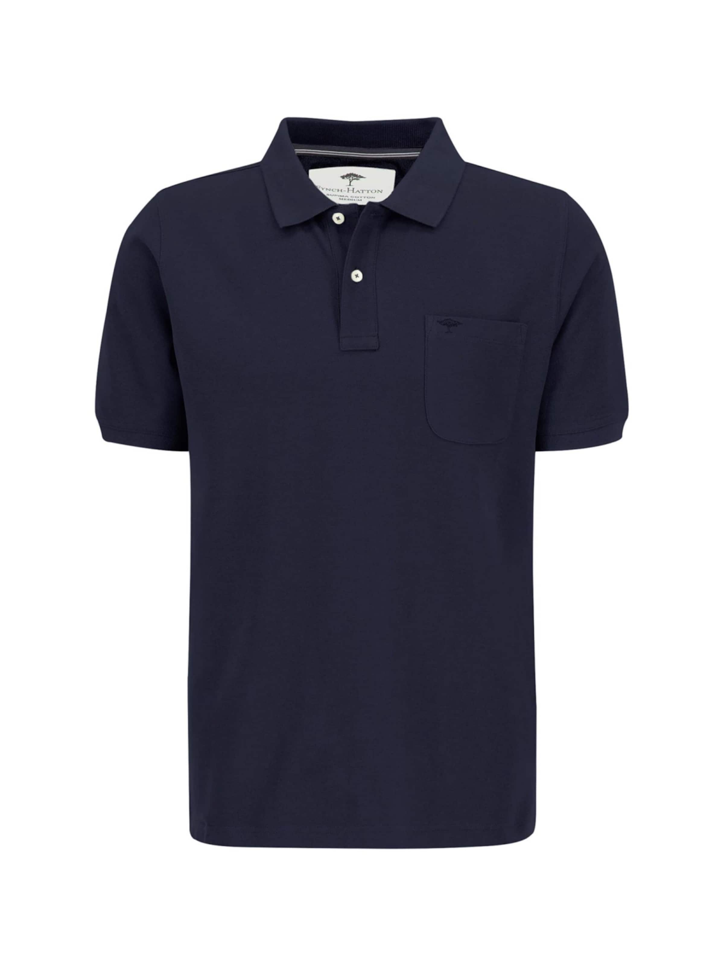 Fynch Hatton Shirt 'Poloshirt Piquê aus Baumwolle mit Brusttasche dunkelblau'‌‌‌‌‌‌ in Blau: Vorderseite