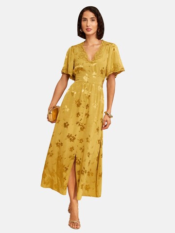love & roses - Vestido de verano en amarillo: frente