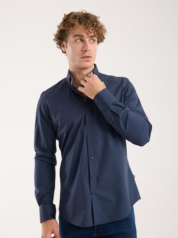 Coupe slim Chemise business 'Donatello Iconic Poplin Stretch Man Shirt Red' 7Camicie en bleu