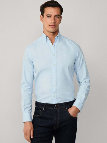Hackett London Regular fit Overhemd 'Ess' in Blauw: voorkant