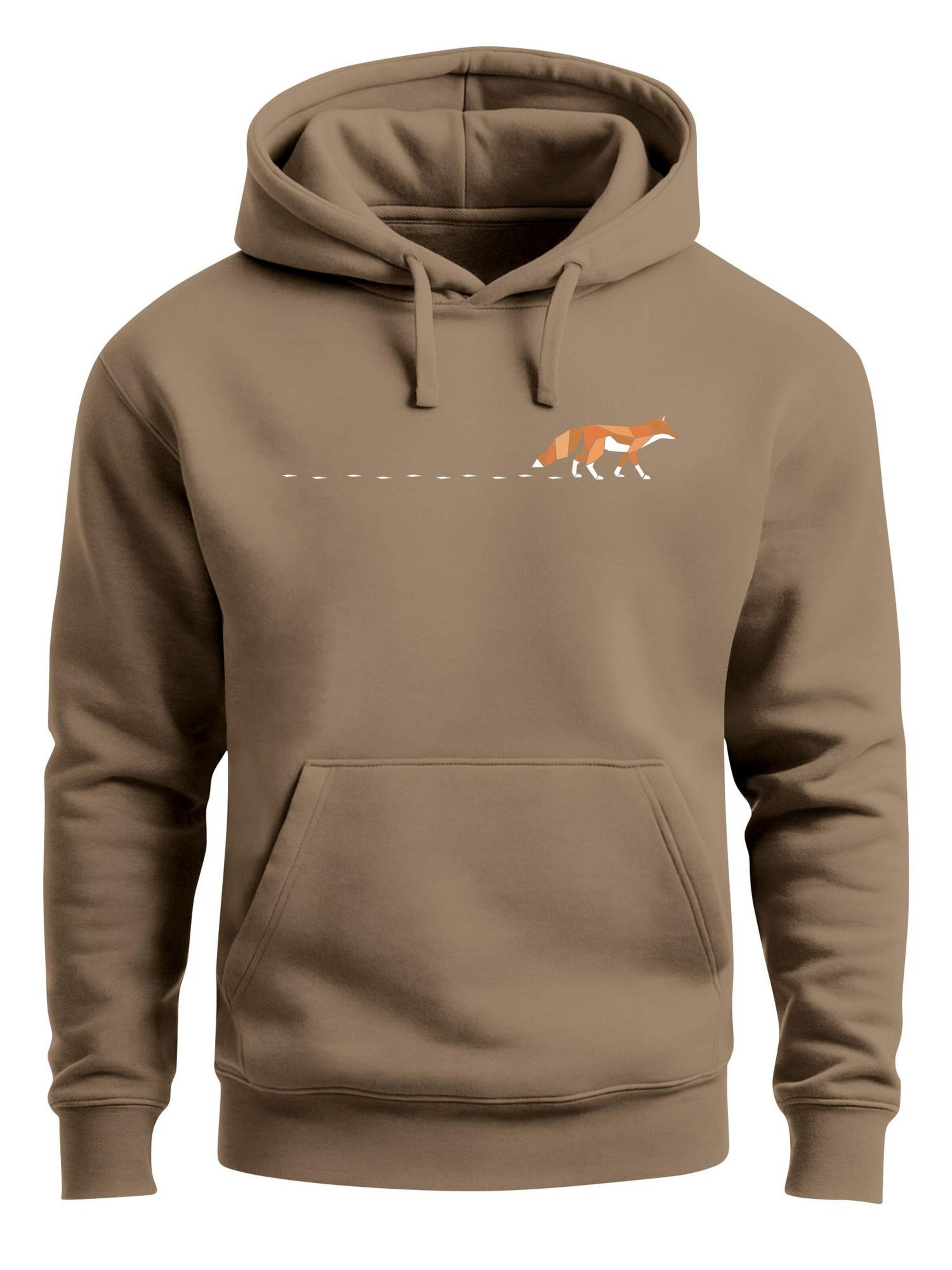 Neverless Sweatshirt 'Walking Fox' in Brown: front