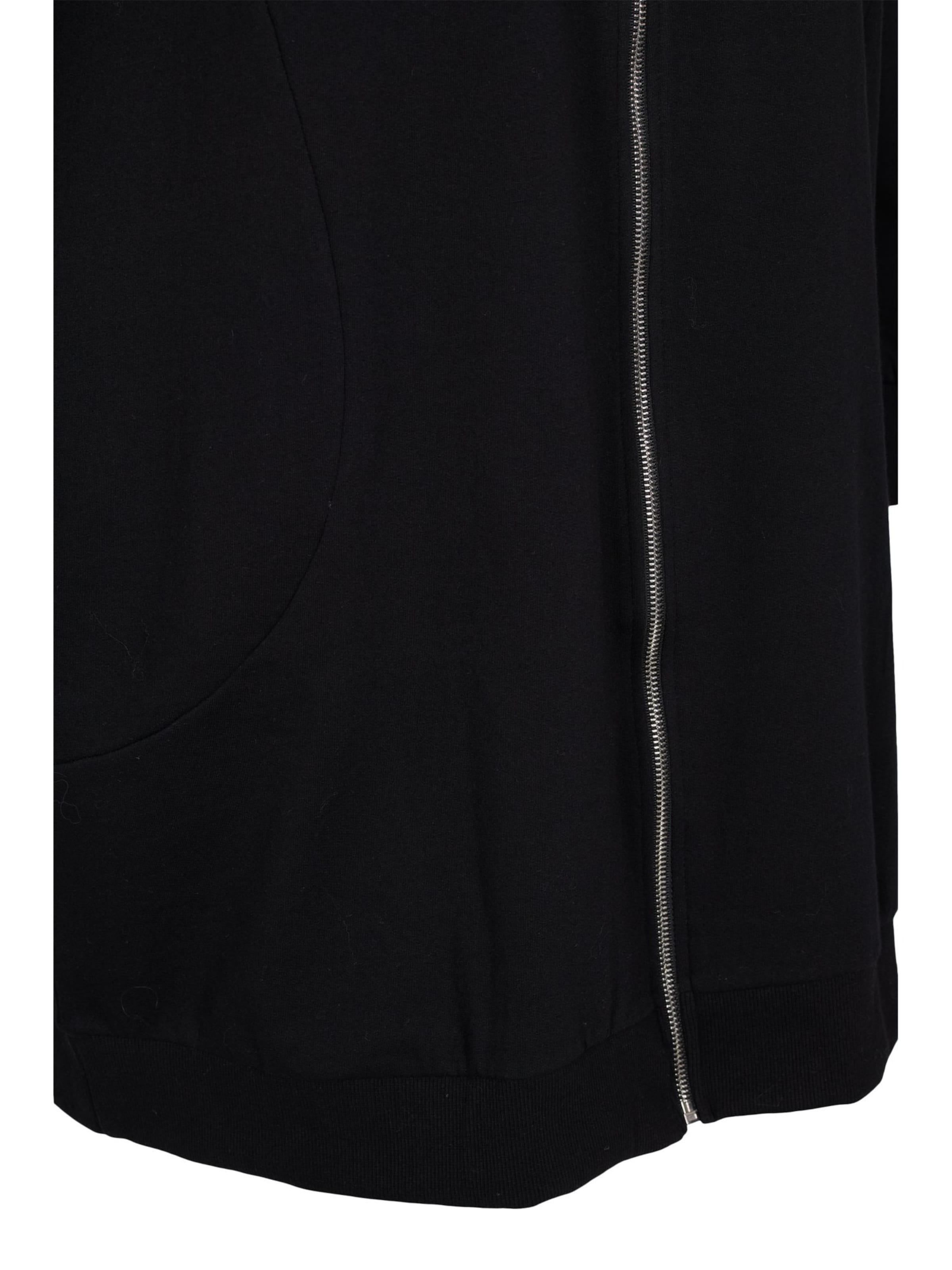 Zizzi Sweat jacket 'Shelly' in Black