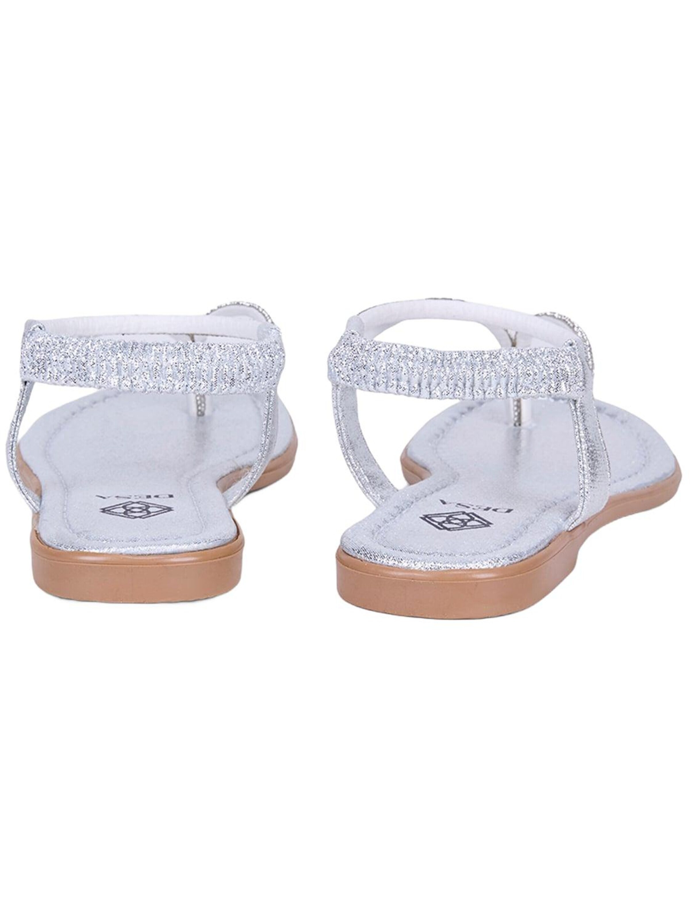 Desa - Sandalias de dedo 'Zehenstegsandalen' en plata