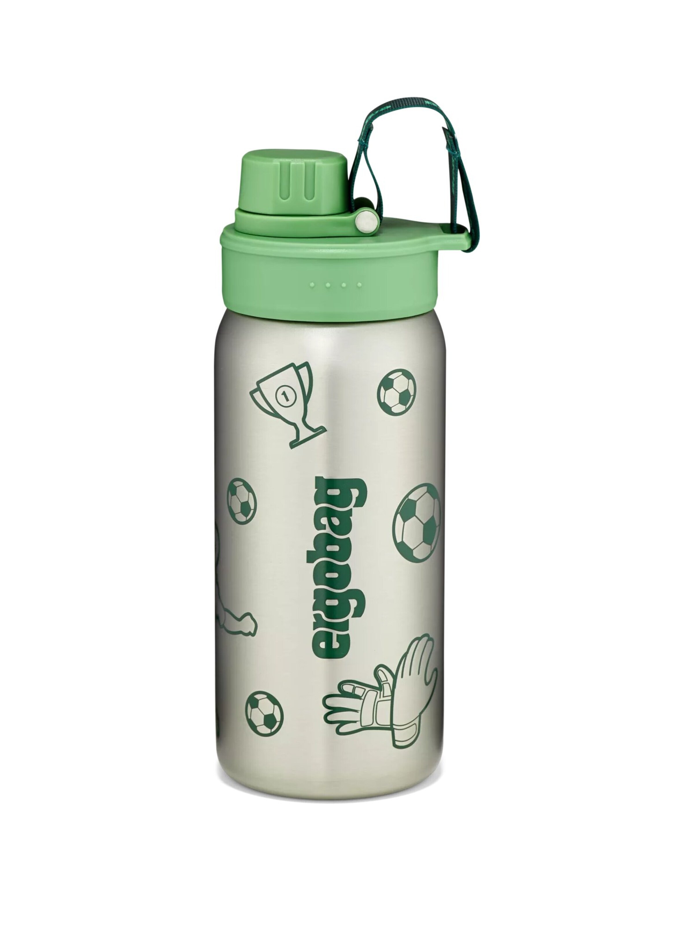 ergobag Drinking Bottle 'Trinkflasche Edelstahl Trinkflasche' in Green: front