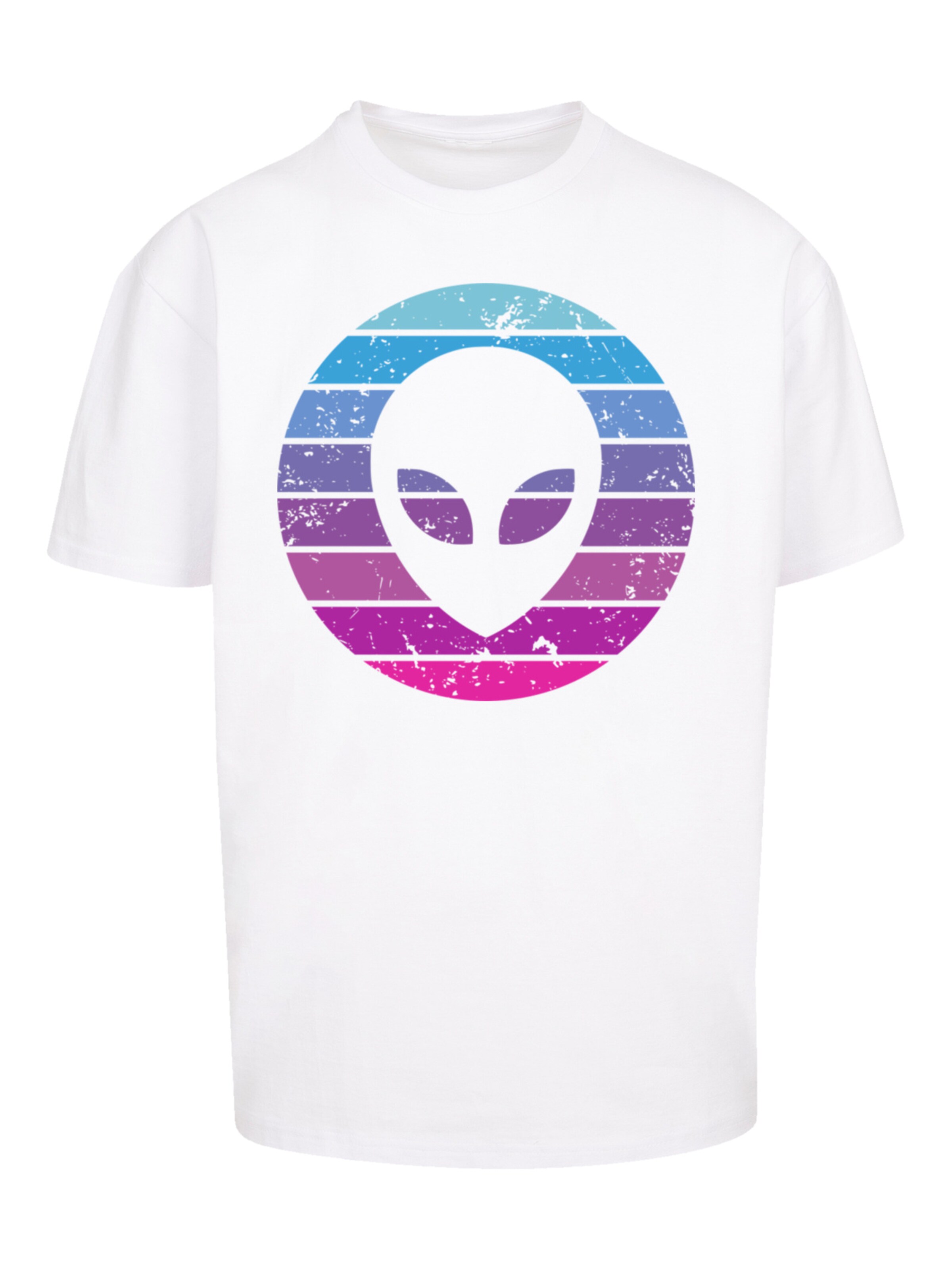 T-Shirt 'Alien Kopf' F4NT4STIC en blanc : devant