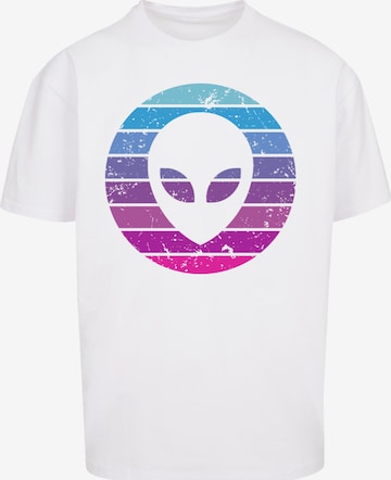 T-Shirt 'Alien Kopf' F4NT4STIC en blanc : devant