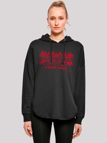 F4NT4STIC Sweatshirt 'Stranger Things Flames Netflix TV Series' in Black: front