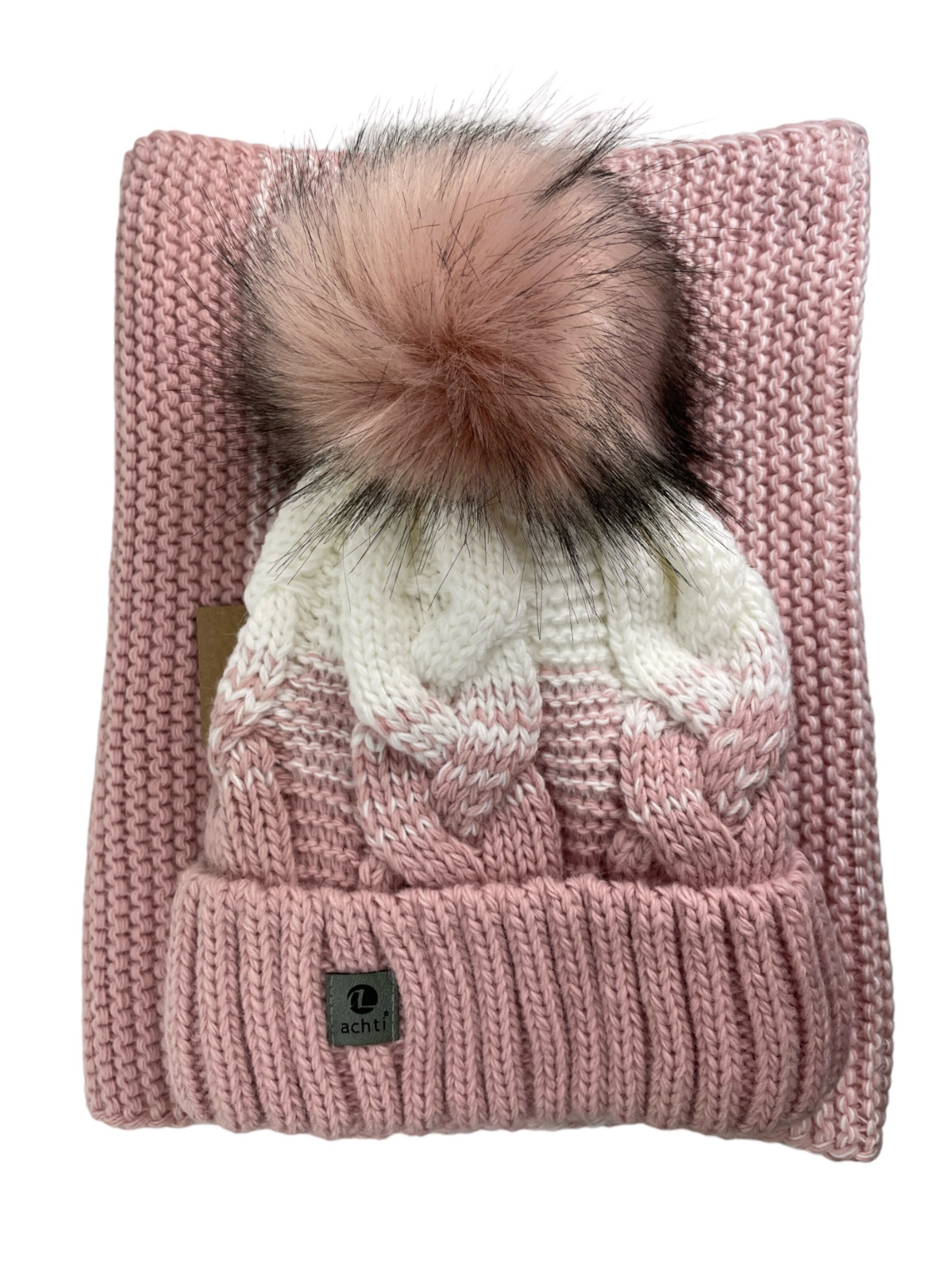Kumixi Beanie 'Set' in Pink: front