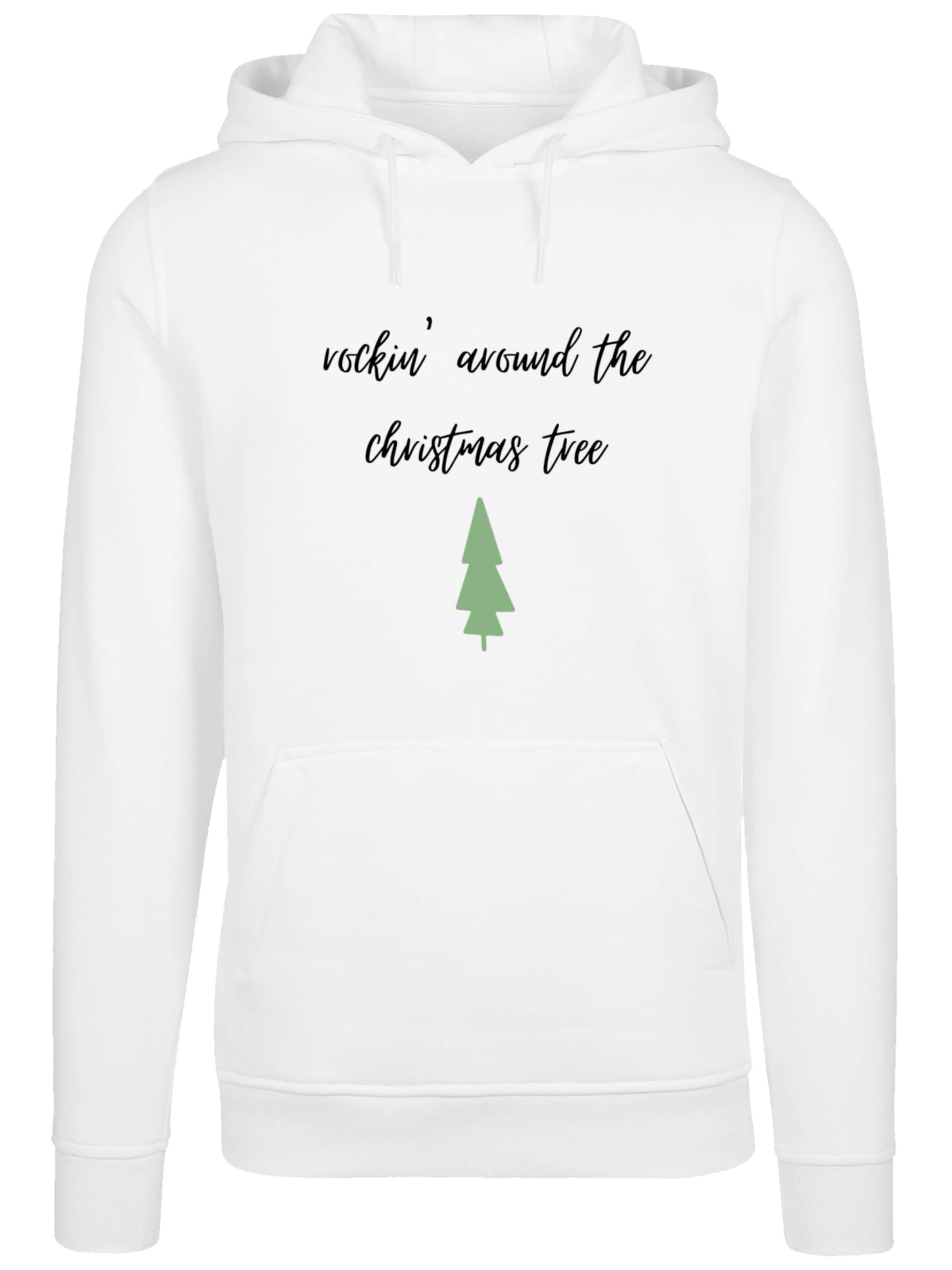 F4NT4STIC Sweatshirt 'Rockin around the Christmas tree' in Wit: voorkant