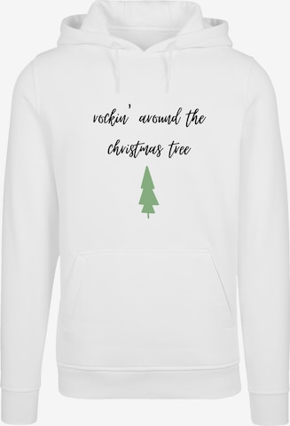 Sweat-shirt 'Rockin around the Christmas tree' F4NT4STIC en blanc : devant