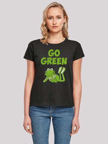 F4NT4STIC Shirt 'Disney Muppets Go Green' in Zwart: voorkant